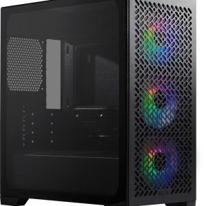 Cooler Master Elite 302 Micro-ATX High Airflow Minimalist PC Case, 365mm GPU Max, Compatible RTX 5080|RX 7090 XT, 280mm AIO Max, Type C, Tempered Glass, Triple 120mm aRGB PWM Fan, Intakes Grill, Black, E302-KGNN-S00