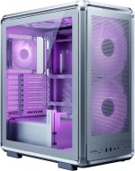 Cooler Master MasterFrame 500 Mesh aRGB Silver Freeform 2.0 Modular Platform Open-Air ATX Mid-Tower Case, Aluminum Frame,Dual 200mm aRGB Fans, 390mm GPU Max, 360mm AIO Max, Type C, Tempered Glass, Silver, MF500M-SHNN-S01