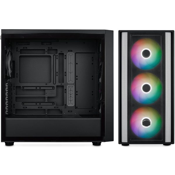 Cooler Master MB600 Computer Case, Back Connected Motherboard Support, 420mm Radiator Support, 3X 140mm & 1 x 120mm ARGB Fans, Type C Connector, ARGB Fan HUB, Black, MB600-KGNN-S00 - Image 5
