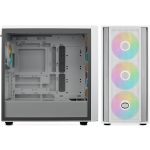 Cooler Master MB600 Computer Case, Back Connected Motherboard Support, 420mm Radiator Support, 3X 140mm & 1 x 120mm ARGB Fans, Type C Connector, ARGB Fan HUB, White, MB600-WGNN-S00 - Image 2
