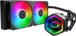 Cooler Master MasterLiquid Core II Series 240mm Liquid Cooler, Infinity mirror cover, 240mm radiator, Lite 120 ARGB fan*2, ARGB Gen 1, Paper tray, Black, MLW-D24M-A18PA-R1