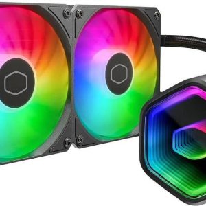 Cooler Master MasterLiquid Core II Series 240mm Liquid Cooler, Infinity mirror cover, 240mm radiator, Lite 120 ARGB fan*2, ARGB Gen 1, Paper tray, Black, MLW-D24M-A18PA-R1