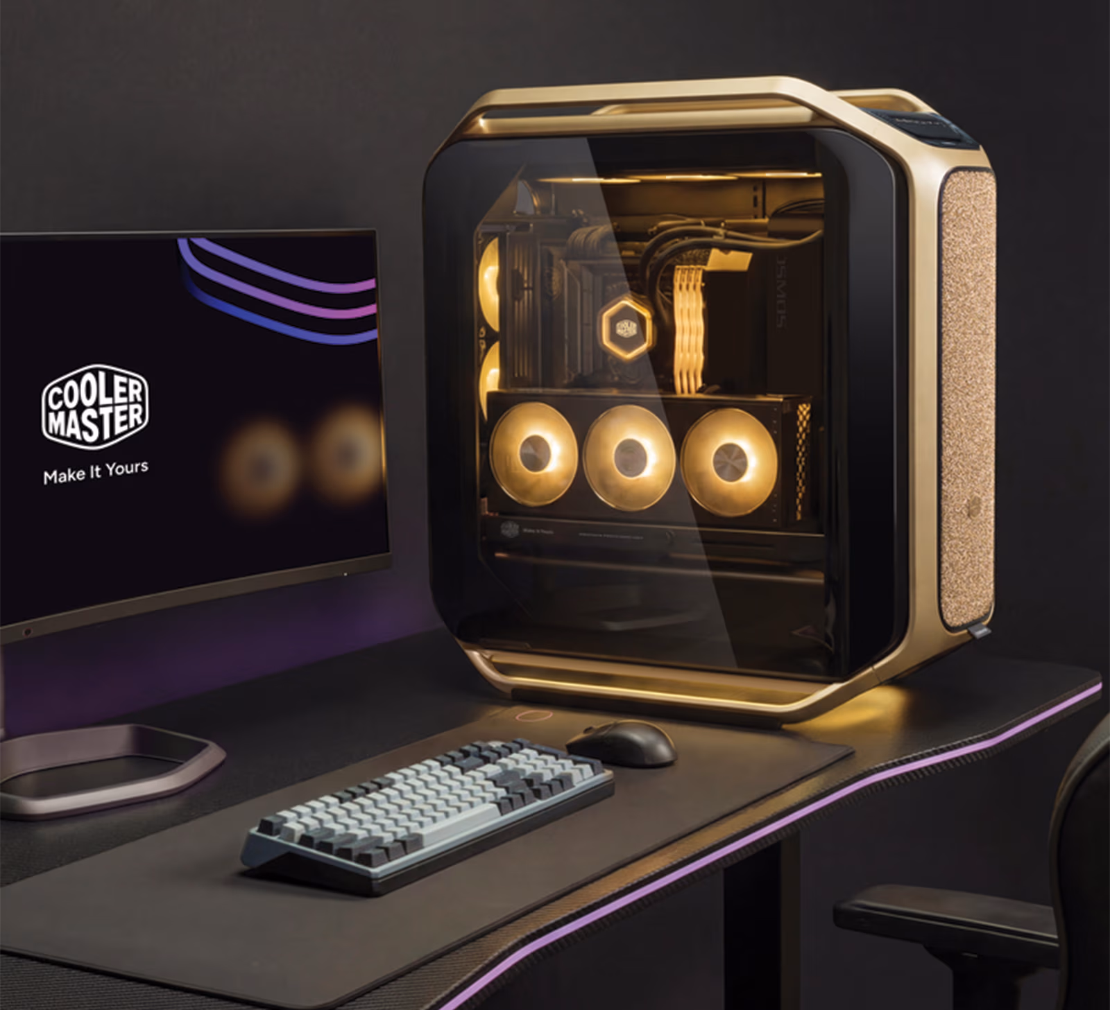 Cooler Master COSMOS ALPHA Gold Limited Edition PC Case, Full Tower, 24K Gold-Plated Logo, Modular FreeForm 2.0, Gold, C700-GGNN-S00 - Image 3