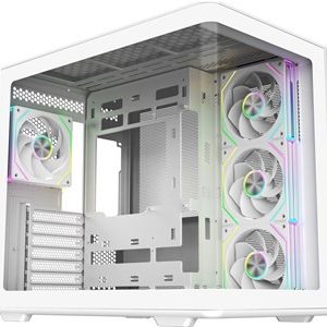 Cooler Master Elite 600 ATX Mid-tower Case with Tempered Glass, USB-C, and versatile cooling support for clean, efficient, and powerful builds, White, E600-WGNN-S01