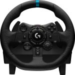 Logitech G923 Racing Wheel and Pedals, TRUEFORCE Feedback, Responsive Driving Design, Dual Clutch Launch Control, Genuine Leather, for  PS5, PS4, & PC, Black, 941-000150 - Image 3