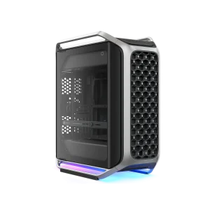Cooler Master Cosmos Alpha E-ATX PC Case, 2 x 200mm non-LED fans, 1 x 120mm non-argb fan, 4x USB 3.2 Gen1 Type-A 5G & 2x USB 3.2 Gen2x2 20G Type-C ports, Accommodate 15 fans, Tempered glass panels, Silver/Black, C700-KGNN-S00