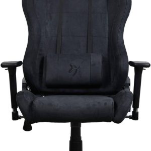 Arozzi Torretta Series Supersoft Material Gaming Chair, 3D Armrests, Adjustable Lumbar Pillow, 120kg Weight Capacity, Pure Black, TORRETTA-SPSF-PBK