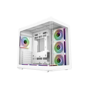 Cooler Master Elite 600 ATX Mid-Tower Case Black, 7X Pre-Installed Reverse ARGB Fans, Tempered Glass Side Panel, 360mm AIO & ATX Mobo Support, USB 3.2 Gen 2x2 Type-C, RTX 50 Series GPU Ready, White, E600-WGNN-S02