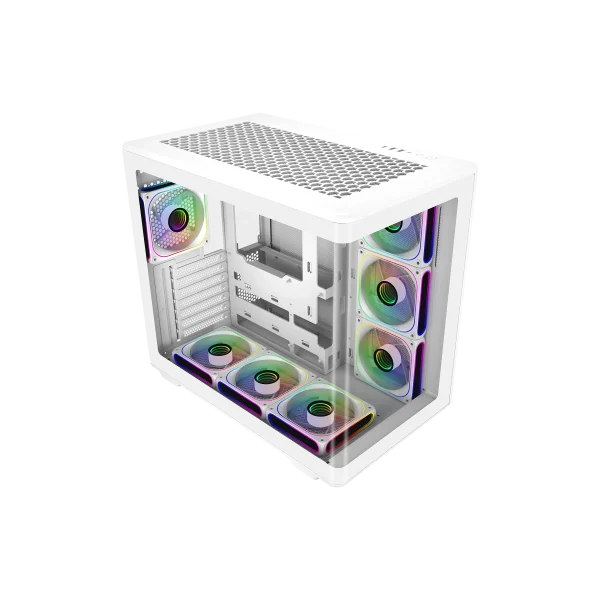 Cooler Master Elite 600 ATX Mid-Tower Case Black, 7X Pre-Installed Reverse ARGB Fans, Tempered Glass Side Panel, 360mm AIO & ATX Mobo Support, USB 3.2 Gen 2x2 Type-C, RTX 50 Series GPU Ready, White, E600-WGNN-S02 - Image 2