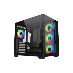 Cooler Master Elite 681 Computer Case, 4 X Pre-Installed Reverse Argb Fans, Upto 360mm AIO Support, ATX Motherboard Support, Ready for RTX 50 Series Upto 410mm, Type C Connector, Black, E681-KHNN-S00