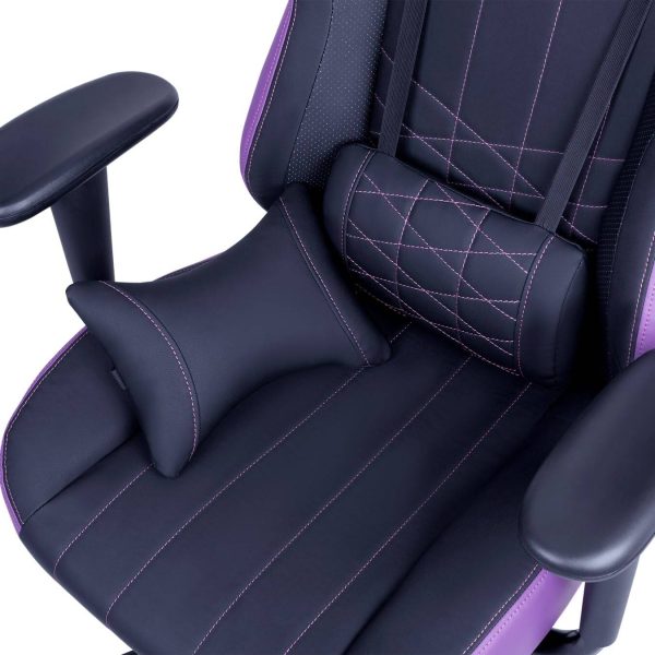 Cooler Master Caliber E1 Ergonomic Chair with Fixed Armrests and Head/Lumbar Support, Black+Purple, CMI-GCE1-PR - Image 6