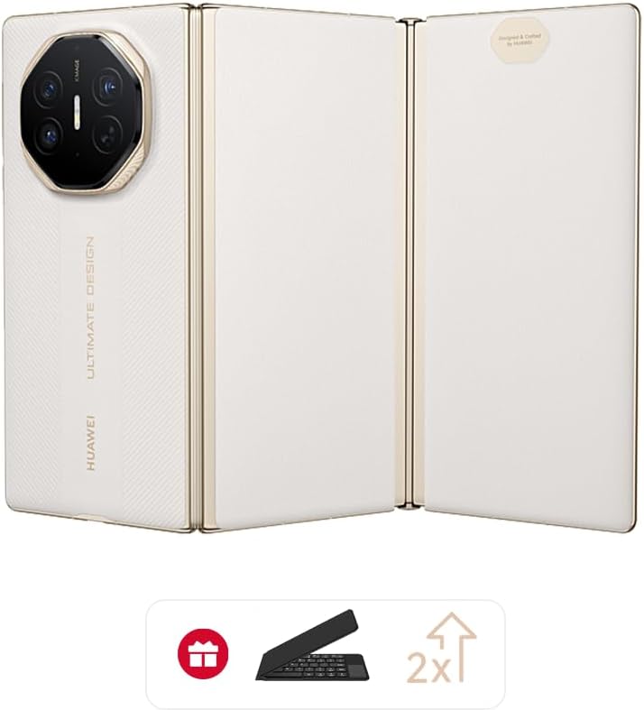 HUAWEI Mate XT ULTIMATE DESIGN Super Slim Tri-Fold Design Smartphone, 16GB+512GB, Ultra Aperture XMAGE Camera, 10.2-inch Hi-Res HUAWEI X-True Display + MultiView in One, White