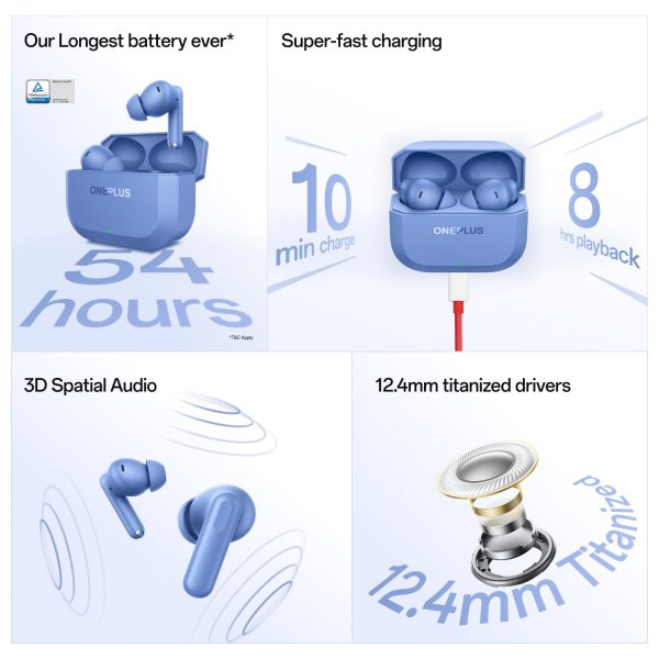 OnePlus Nord Buds 3r TWS Earbuds up to 54 Hours Playback, 2-mic Clear Calls, 3D Spatial Audio, AI Translation, 12.4mm Drivers, Dual-Device Connectivity, 47ms Low Latency, Ash Black - Image 6