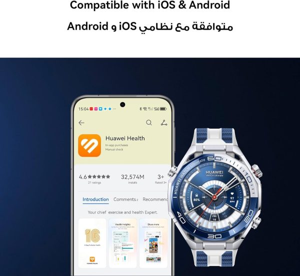 HUAWEI WATCH Ultimate 2 Smart Watch, GPS, Zirconium-based Liquid Metal Case 150-Meter Diving Watch, Sonar-based Underwater Communication, Accurate Health Monitor, eSIM Cellular Calling, Black - Image 5