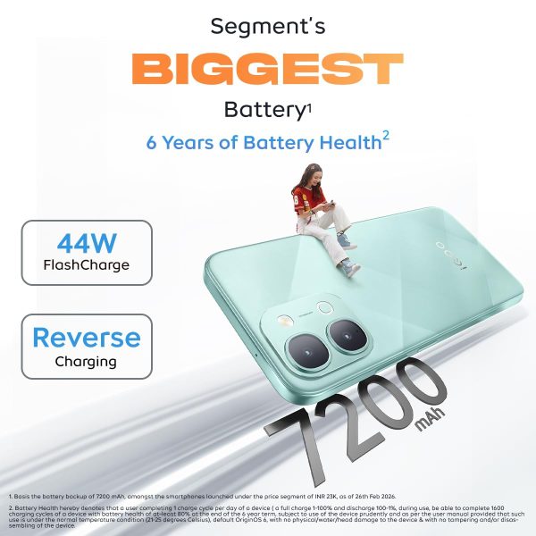 iQOO Z11x 5G Mobile Phone, Powered by OriginOS 6, 8GB RAM, 256 GB Storage, Dimensity 7400-Turbo Processor, 7200 mAh Battery, 4K Video Recording Front & Back, IP68 & IP69+, Prismatic Green - Image 9