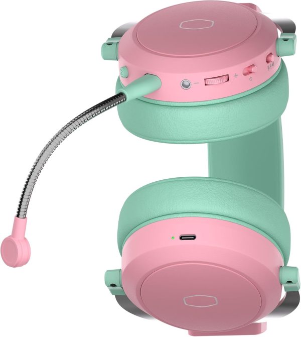Cooler Master CH351 Wireless Gaming Headphone, Over-Ear Headset – 3D Surround Sound, Lightweight, 2.4GHz | Bluetooth, Built-in Sidetone, 50mm Drivers, Detachable Mic, 30-Hour Battery Life, Macaron, CH-351-MC - Image 4