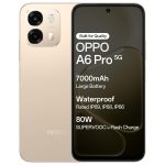 Oppo A6 Pro 5G Mobile Phone, 8GB RAM, 256GB Storage, 6.75 Inch Screen, 144Hz Display, 7000mAh Battery, 80W Fast Charging,16MP Front & 50MP Main Camera, Gold