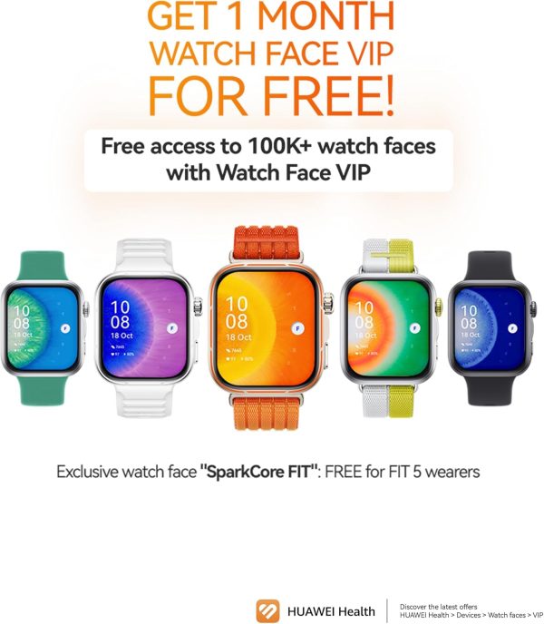 HUAWEI WATCH FIT 5 Pro Smart Watch, GPS, ECG, 1.92" AMOLED FullView Display, Health Monitoring, NFC Pay, Outdoor Sports Fitness Tracker, up to 10 Days Battery Life, 5 ATM, for Android & iOS, Black - Image 11