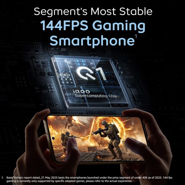 iQOO Neo 10 Mobile Phone, 8GB RAM, 256GB Storage, Segment's Fastest Processor with Snapdragon 8s Gen 4 & Supercomputing chip Q1, 120W FlashCharge, Segment's Brightest AMOLED Display, Asphalt Black - Image 3