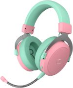 Cooler Master CH351 Wireless Gaming Headphone, Over-Ear Headset – 3D Surround Sound, Lightweight, 2.4GHz | Bluetooth, Built-in Sidetone, 50mm Drivers, Detachable Mic, 30-Hour Battery Life, Macaron, CH-351-MC