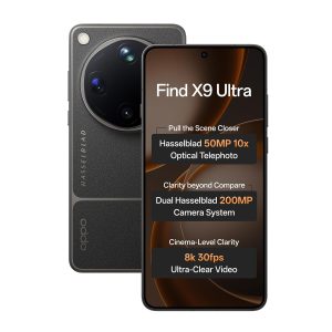 Oppo Find X9 Ultra 5G Mobile Phone, Snapdragon 8 Elite Gen 5, 12GB RAM, 512GB Storage, Hasselblad 50MP 10× Ultra-Sensing Optical-Zoom Telephoto, Dual 200MP, 8K Video, 7050mAh 100W, Tundra Umber