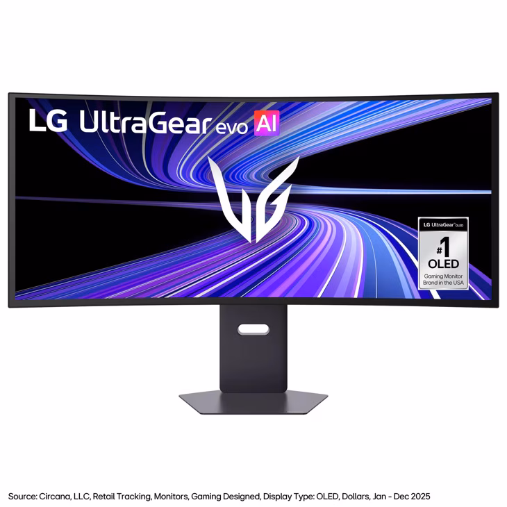 LG UltraGear™ evo GX9 39" 5K2K OLED Gaming Monitor, Dual Mode refresh rate5K2K at 165Hz or 330Hz WFHD speed, 0.03ms (GtG) response time, Black