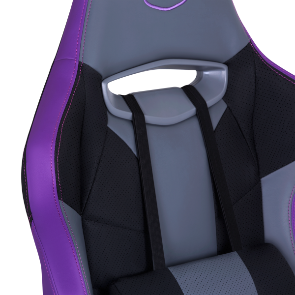 Cooler Master Caliber R3 Gaming Chair, Steel Frame, Wider Seat, 2D Armrests and Full 180° Recline, 150 kg load, Black-Grey-Purple, CMI-GCR3-PR - Image 5