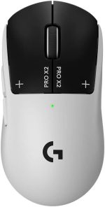 Logitech PRO X2 SUPERSTRIKE Lightspeed Wireless Gaming Mouse, Ultra-Fast Performance, Ultra Lightweight, Customizable Click Haptics, USB-C Charging, for PC/Mac/Laptop, 910-007700