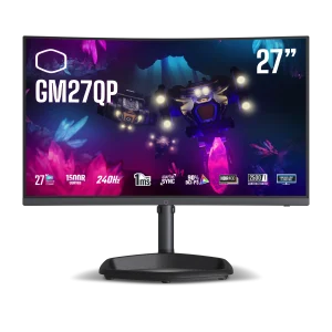 Cooler Master GM27QP 27'' WQHD Curved Gaming Monitor, VA Panel, 240Hz Refresh Rate, 1ms Response Time, 1500R Curvature, Black, CMI-GM27QP-EK