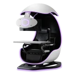 Cooler Master ORB X Fully Immersive Multi-Purpose Station for Gamers & Professionals, Support up to 3x 27" Monitors, ABS Cockpit, Arctic White, XS-OX1-WKBS-NN-EU1
