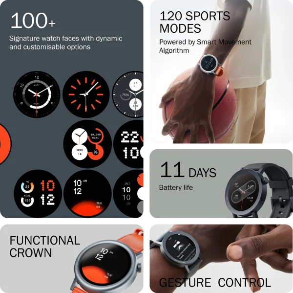 CMF by Nothing Watch Pro 2 Smartwatch, Touch Screen, Display Size - 33.5 mm, Dark Grey Strap - Image 5