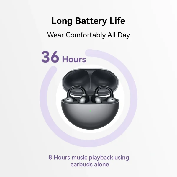 Huawei Freeclip,Open-ear design,AI Clear Call,Long Battery Life,Dual-Device Connections Bluetooth Headset, Black - Image 7