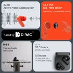 CMF by Nothing Buds 2a, 42 dB ANC, 12.4mm Driver, Dirac-tuned, Ultra Bass Tech, 35.5 hrs Bluetooth Headset, Light Grey - Image 2
