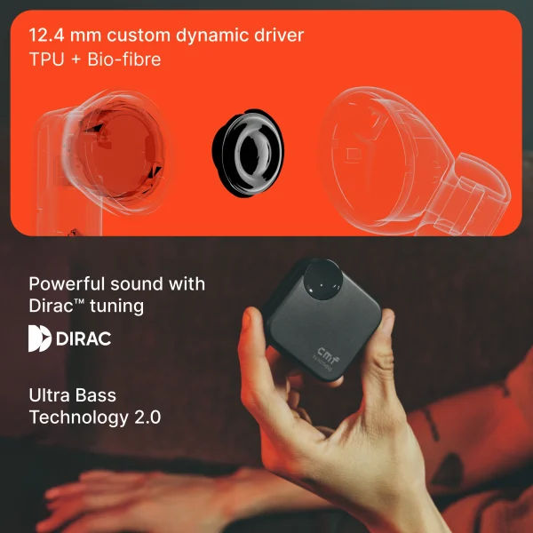 CMF by Nothing Buds 2a, 42 dB ANC, 12.4mm Driver, Dirac-tuned, Ultra Bass Tech, 35.5 hrs Bluetooth Headset, Light Grey - Image 4